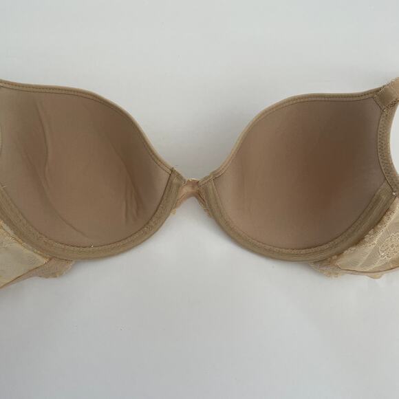 Wacoal French Garden Bra 32C Sand Beige Seamless Underwire T-Shirt Lace NWOT - Picture 4 of 5